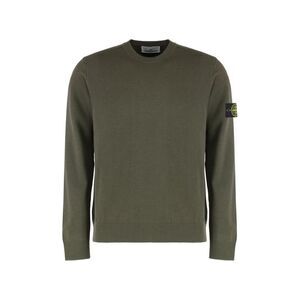 STONE ISLAND Men's Crew Neck Knit Sweater with Signature Patch Men GREEN